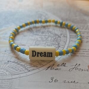 Dream Beaded Bracelet - Blue and Yellow